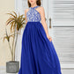 Sleeveless A Line Chiffon Lace Junior Bridesmaid Dress