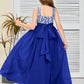 Sleeveless A Line Chiffon Lace Junior Bridesmaid Dress