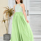 Sleeveless A Line Chiffon Lace Junior Bridesmaid Dress