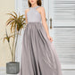 Sleeveless A Line Chiffon Lace Junior Bridesmaid Dress