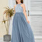 Sleeveless A Line Chiffon Lace Junior Bridesmaid Dress