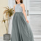Sleeveless A Line Chiffon Lace Junior Bridesmaid Dress