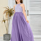 Sleeveless A Line Chiffon Lace Junior Bridesmaid Dress