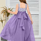 Sleeveless A Line Chiffon Lace Junior Bridesmaid Dress