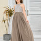 Sleeveless A Line Chiffon Lace Junior Bridesmaid Dress