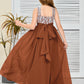 Sleeveless A Line Chiffon Lace Junior Bridesmaid Dress