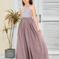 Sleeveless A Line Chiffon Lace Junior Bridesmaid Dress