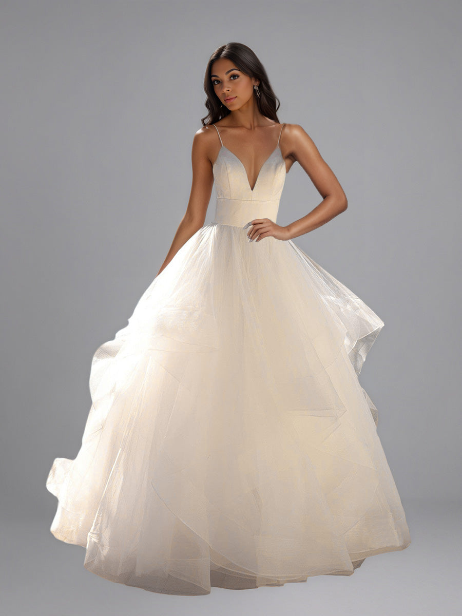 Dual-Layer A-Line Gown with Tassel Detailing – Ankle Length main image 1