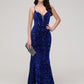 Sparkly Mermaid Spaghetti Straps Long Sequins Prom Dress