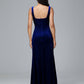 Square Neck Plus Size Velvet Bridesmaid Dress With Slit