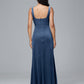 Square Neck Plus Size Velvet Bridesmaid Dress With Slit