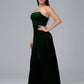 Strapless Plus Size Velvet Bridesmaid Dress With Slit