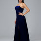 Strapless Velvet Bridesmaid Dress With Slit