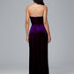 Strapless Velvet Bridesmaid Dress With Slit