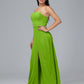 Strapless Plus Size Velvet Bridesmaid Dress With Slit