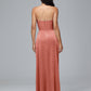 Strapless Velvet Bridesmaid Dress With Slit