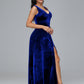 Straps V Neck Plus Size Bridesmaid Dress With Slit