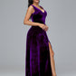 Straps V Neck Plus Size Bridesmaid Dress With Slit