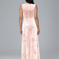 Straps V Neck Plus Size Bridesmaid Dress With Slit