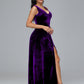 Straps V Neck Plus Size Bridesmaid Dress With Slit