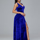 Straps V Neck Plus Size Bridesmaid Dress With Slit