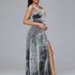 Straps V Neck Plus Size Bridesmaid Dress With Slit