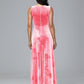 Straps V Neck Plus Size Bridesmaid Dress With Slit