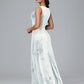 Straps V Neck Plus Size Bridesmaid Dress With Slit