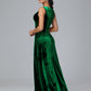 Straps V Neck Plus Size Bridesmaid Dress With Slit