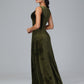 Straps V Neck Plus Size Bridesmaid Dress With Slit