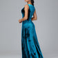 Straps V Neck Plus Size Bridesmaid Dress With Slit