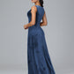 Straps V Neck Plus Size Bridesmaid Dress With Slit