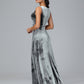 Straps V Neck Plus Size Bridesmaid Dress With Slit