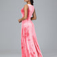 Straps V Neck Plus Size Bridesmaid Dress With Slit
