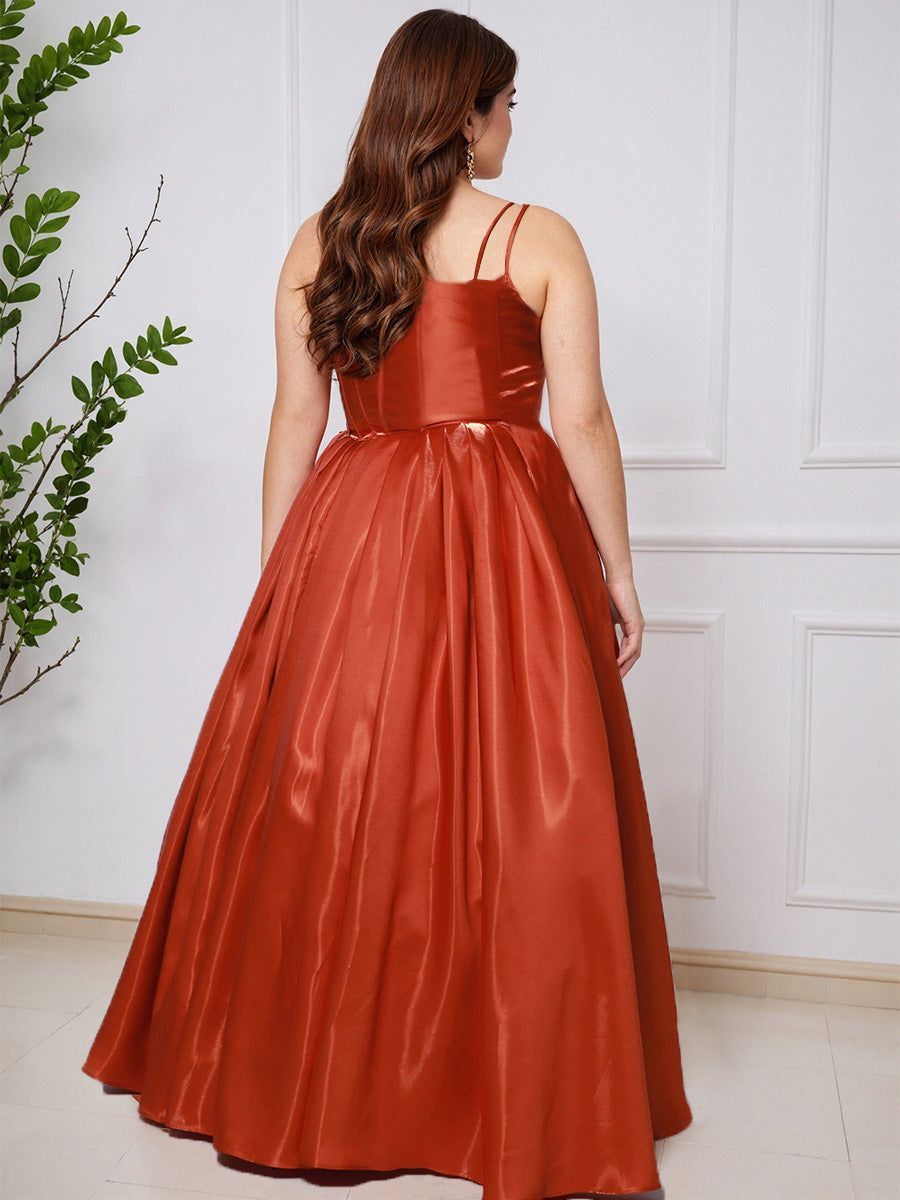 Popular Spaghetti Straps Floor Length Long Plus Size Prom Dress