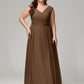 V-back Chiffon Bridesmaid Dress Plus Size