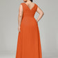 V-back Chiffon Bridesmaid Dress Plus Size