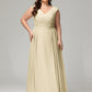 V-back Chiffon Bridesmaid Dress Plus Size