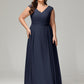 V-back Chiffon Bridesmaid Dress Plus Size