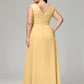 V-back Chiffon Bridesmaid Dress Plus Size