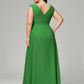 V-back Chiffon Bridesmaid Dress Plus Size