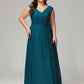 V-back Chiffon Bridesmaid Dress Plus Size