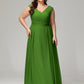 V-back Chiffon Bridesmaid Dress Plus Size