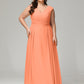 V-back Chiffon Bridesmaid Dress Plus Size