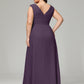 V-back Chiffon Bridesmaid Dress Plus Size