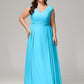 V-back Chiffon Bridesmaid Dress Plus Size