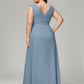 V-back Chiffon Bridesmaid Dress Plus Size