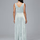 V Neck A Line Plus Size Velvet Bridesmaid Dress With Slit