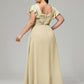 V Neck Chiffon Plus Size Long Bridesmaid Dresses with Sleeves