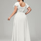 V Neck Chiffon Plus Size Long Bridesmaid Dresses with Sleeves